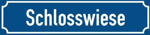 Straßenschild Schlosswiese