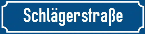 Straßenschild Schlägerstraße zum kostenlosen Download