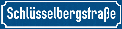 Straßenschild Schlüsselbergstraße zum kostenlosen Download
