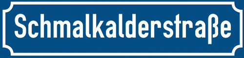 Straßenschild Schmalkalderstraße zum kostenlosen Download