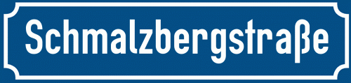 Straßenschild Schmalzbergstraße