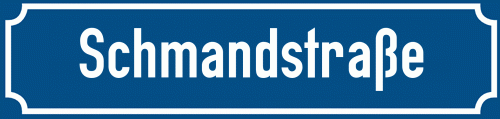 Straßenschild Schmandstraße