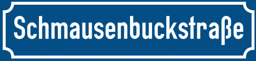 Straßenschild Schmausenbuckstraße zum kostenlosen Download