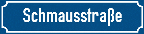 Straßenschild Schmausstraße