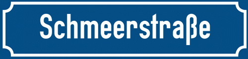 Straßenschild Schmeerstraße