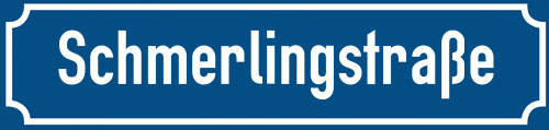 Straßenschild Schmerlingstraße zum kostenlosen Download
