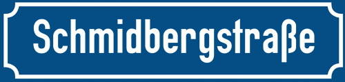 Straßenschild Schmidbergstraße zum kostenlosen Download
