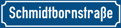 Straßenschild Schmidtbornstraße