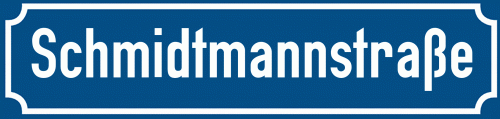 Straßenschild Schmidtmannstraße