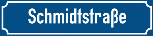 Straßenschild Schmidtstraße