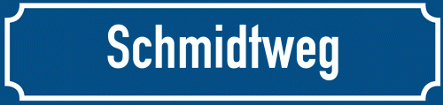 Straßenschild Schmidtweg