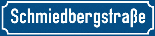 Straßenschild Schmiedbergstraße
