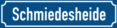 Straßenschild Schmiedesheide