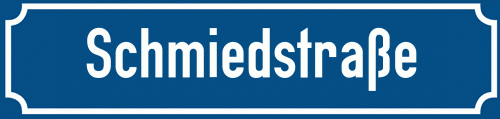 Straßenschild Schmiedstraße zum kostenlosen Download
