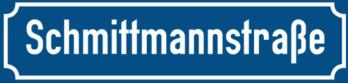 Straßenschild Schmittmannstraße