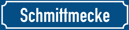 Straßenschild Schmittmecke