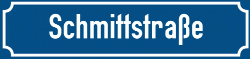 Straßenschild Schmittstraße