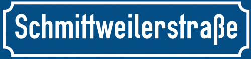 Straßenschild Schmittweilerstraße