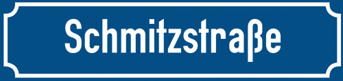 Straßenschild Schmitzstraße