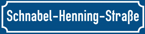 Straßenschild Schnabel-Henning-Straße