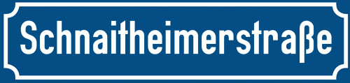 Straßenschild Schnaitheimerstraße