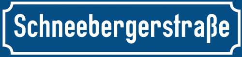 Straßenschild Schneebergerstraße zum kostenlosen Download