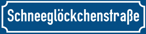 Straßenschild Schneeglöckchenstraße zum kostenlosen Download