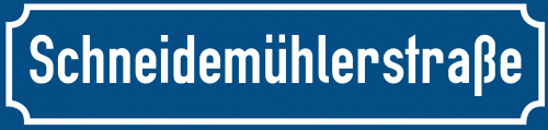 Straßenschild Schneidemühlerstraße zum kostenlosen Download