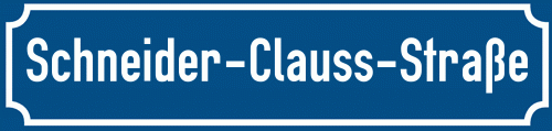 Straßenschild Schneider-Clauss-Straße