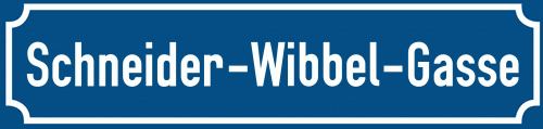 Straßenschild Schneider-Wibbel-Gasse