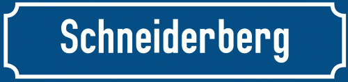Straßenschild Schneiderberg
