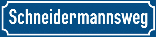 Straßenschild Schneidermannsweg