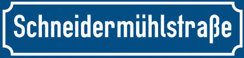 Straßenschild Schneidermühlstraße