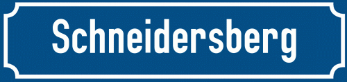 Straßenschild Schneidersberg