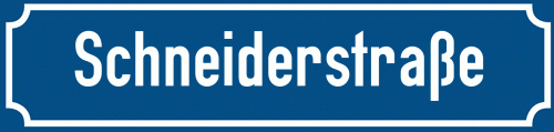 Straßenschild Schneiderstraße zum kostenlosen Download