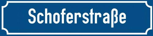 Straßenschild Schoferstraße zum kostenlosen Download