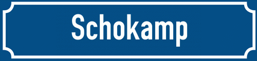 Straßenschild Schokamp