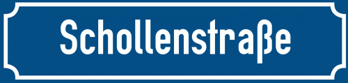 Straßenschild Schollenstraße zum kostenlosen Download