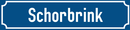 Straßenschild Schorbrink