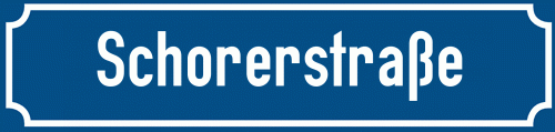 Straßenschild Schorerstraße