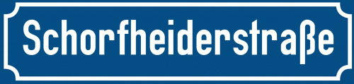 Straßenschild Schorfheiderstraße zum kostenlosen Download
