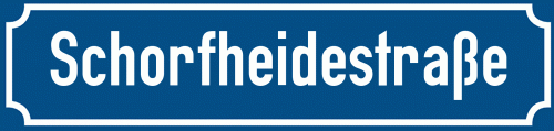 Straßenschild Schorfheidestraße zum kostenlosen Download