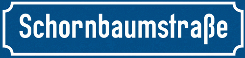 Straßenschild Schornbaumstraße