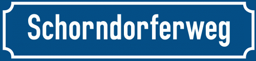 Straßenschild Schorndorferweg