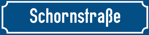 Straßenschild Schornstraße