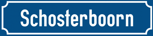Straßenschild Schosterboorn zum kostenlosen Download