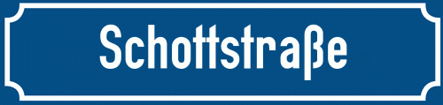 Straßenschild Schottstraße