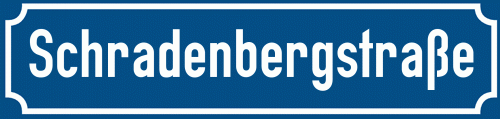 Straßenschild Schradenbergstraße zum kostenlosen Download