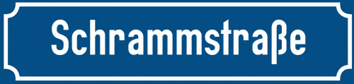 Straßenschild Schrammstraße zum kostenlosen Download