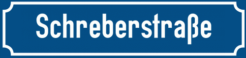 Straßenschild Schreberstraße